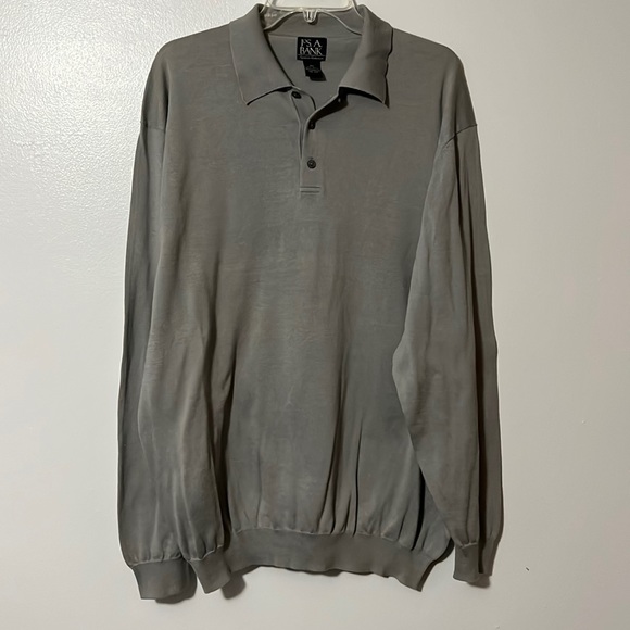Jos. A. Bank Other - Jos A. Bank Gray Taupe Long Sleeve Collared Sweater